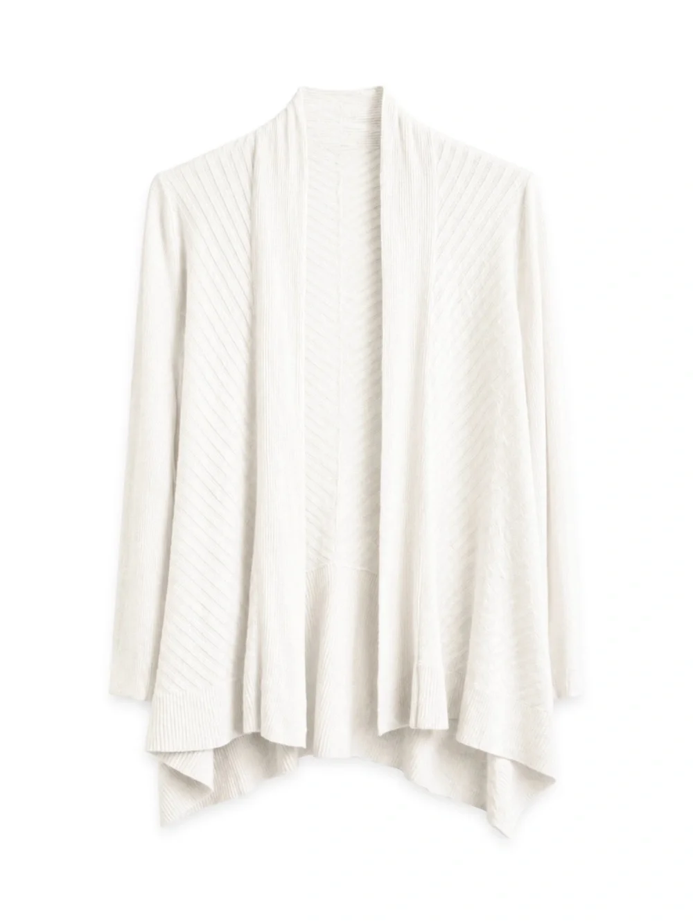 Eileen Fisher Linen Blend Open Front Cardigan Ivory Lagenlook Drape SZ S - Picture 2 of 3